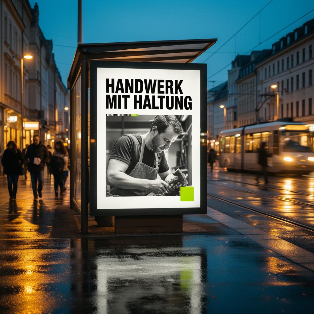Handwerk mit Haltung — Citylight-Kampagne in 14 deutschen Städten.