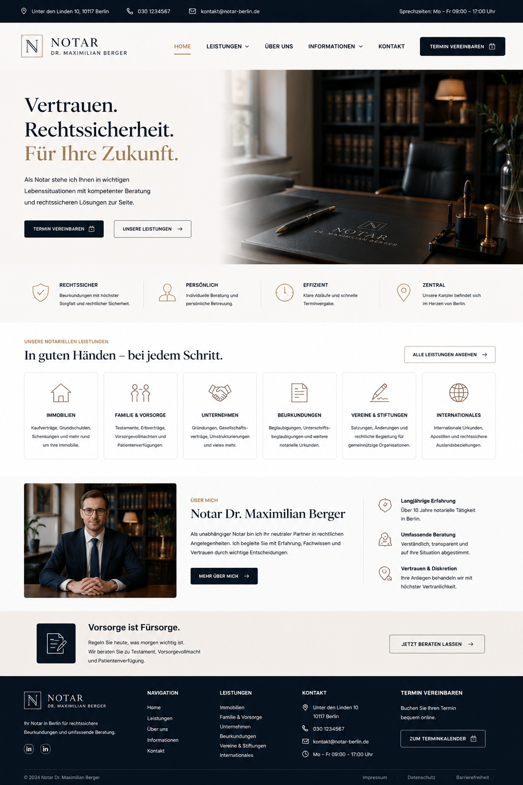 Dr. Maximilian Berger Webseiten-Mockup in voller Größe