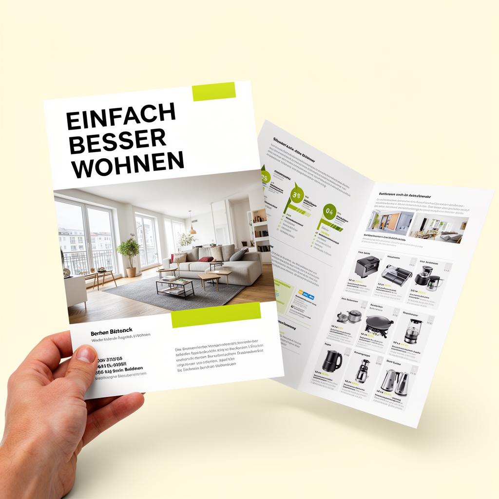 STADTHAUS Immobilien — Flyer & Broschüre für 96-Wohnungen-Quartier.