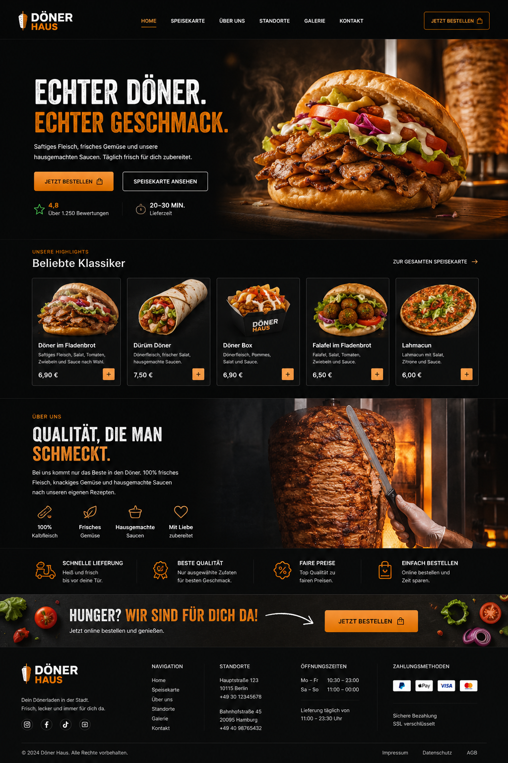 Döner Haus Webseiten-Mockup in voller Größe