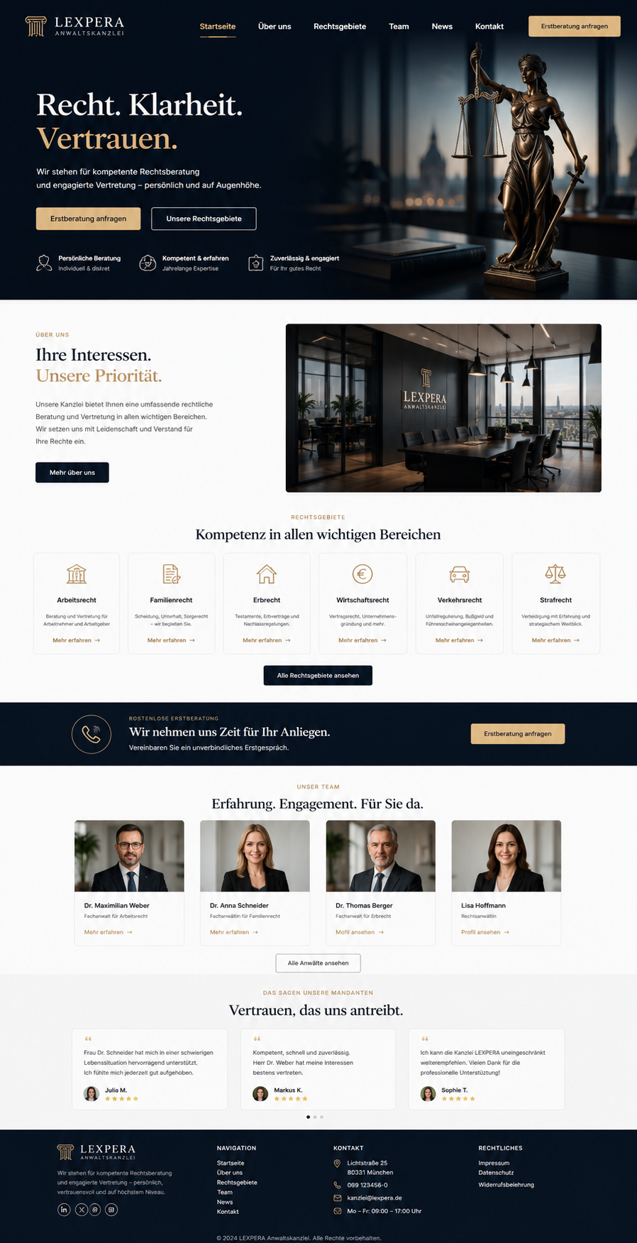 Lexpera Webseiten-Mockup in voller Größe