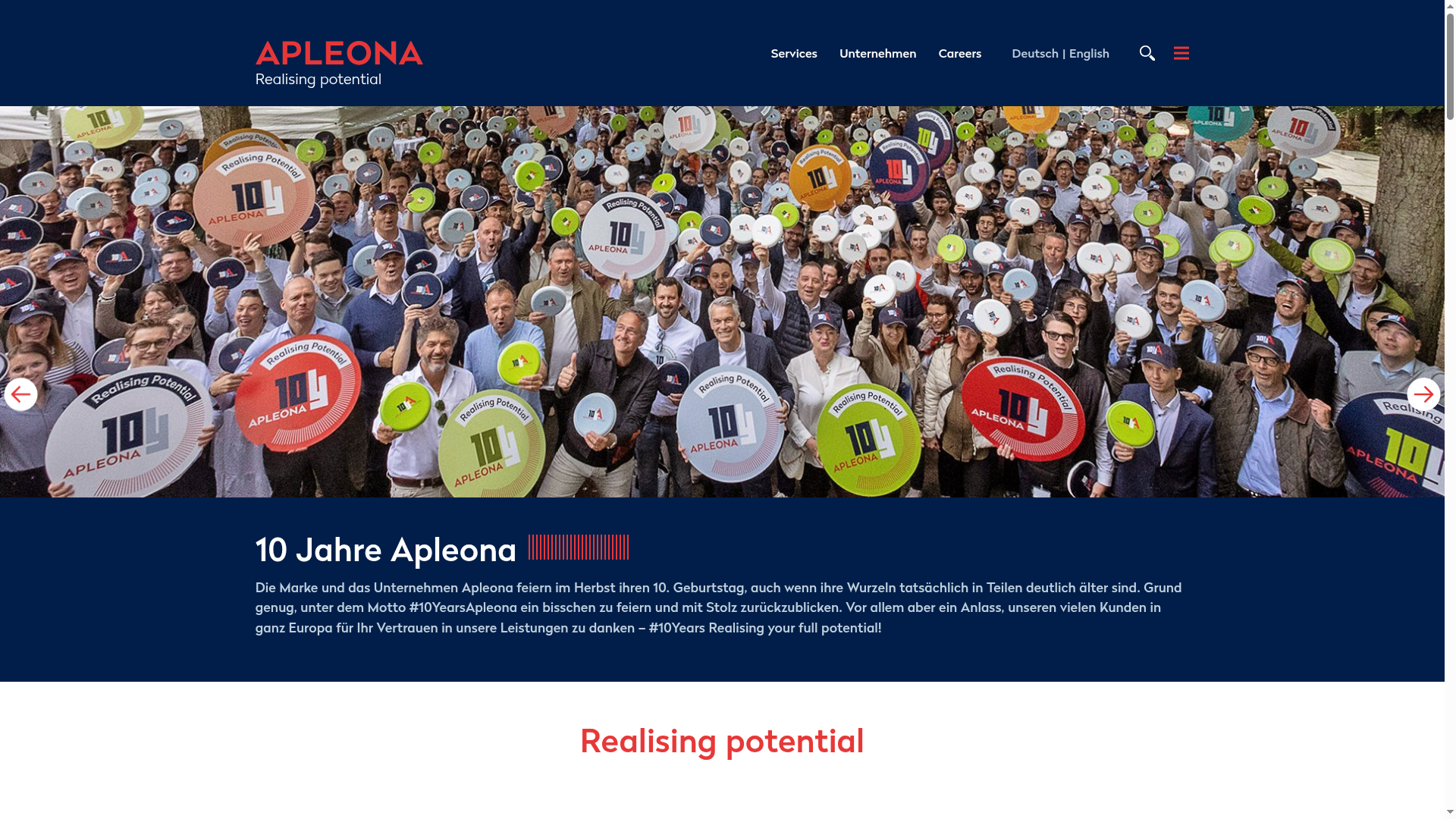 Webseite von Apleona — gebaut von Clieni Media
