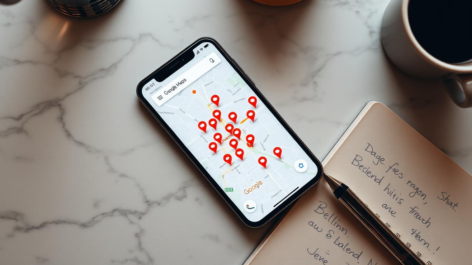 Google Maps mit lokalen Handwerks-Pins über Berlin