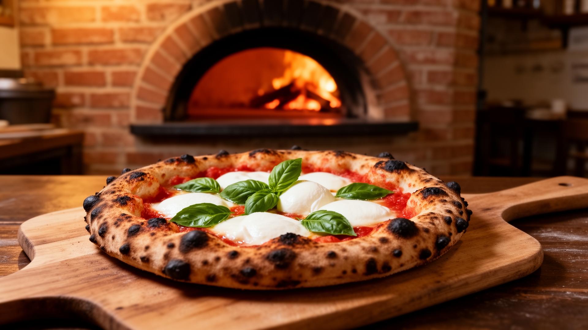 Holzofen-Pizza Margherita in der Pizzeria Portofino Lübeck