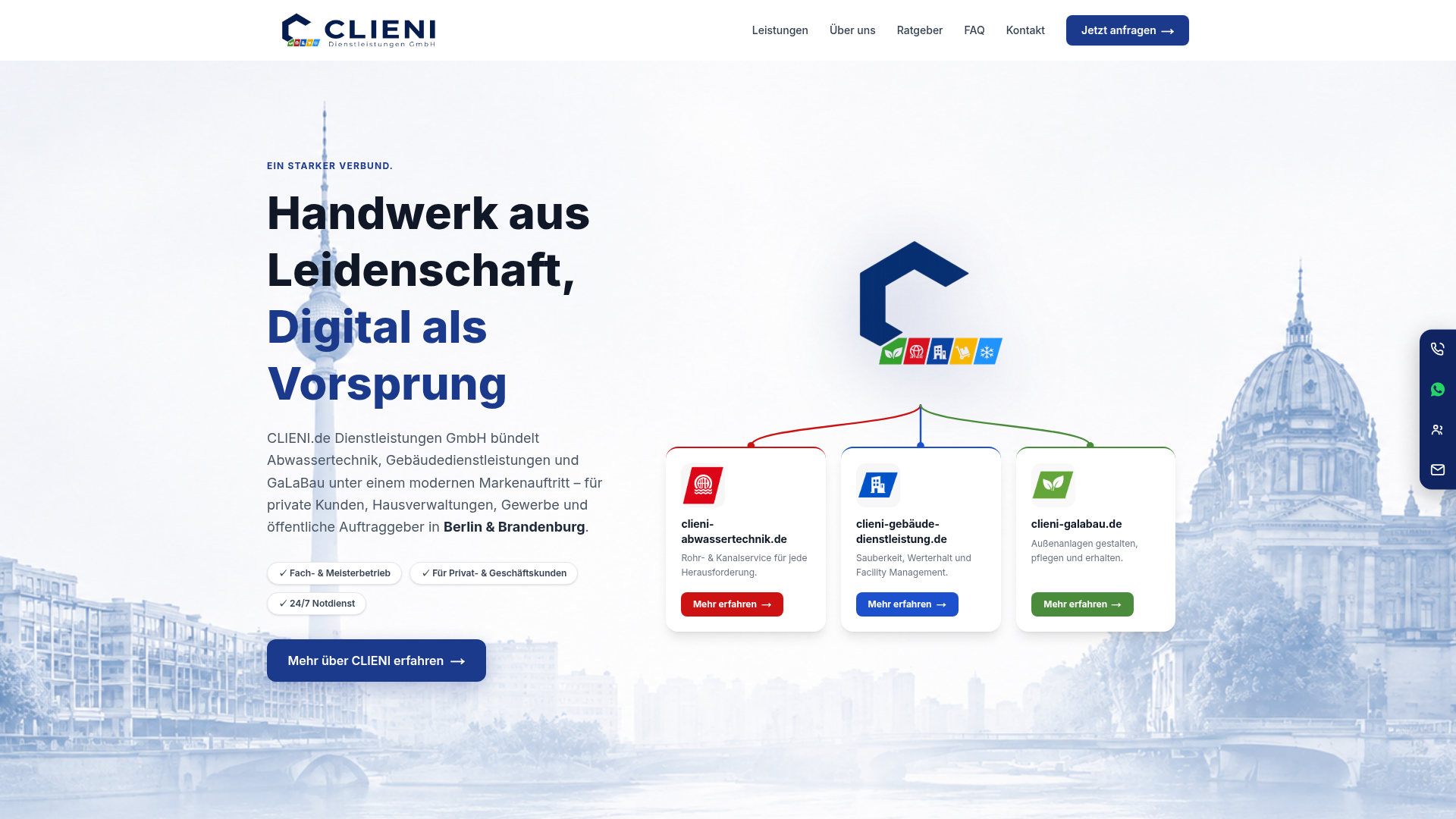 Webseite von Clieni — gebaut von Clieni Media