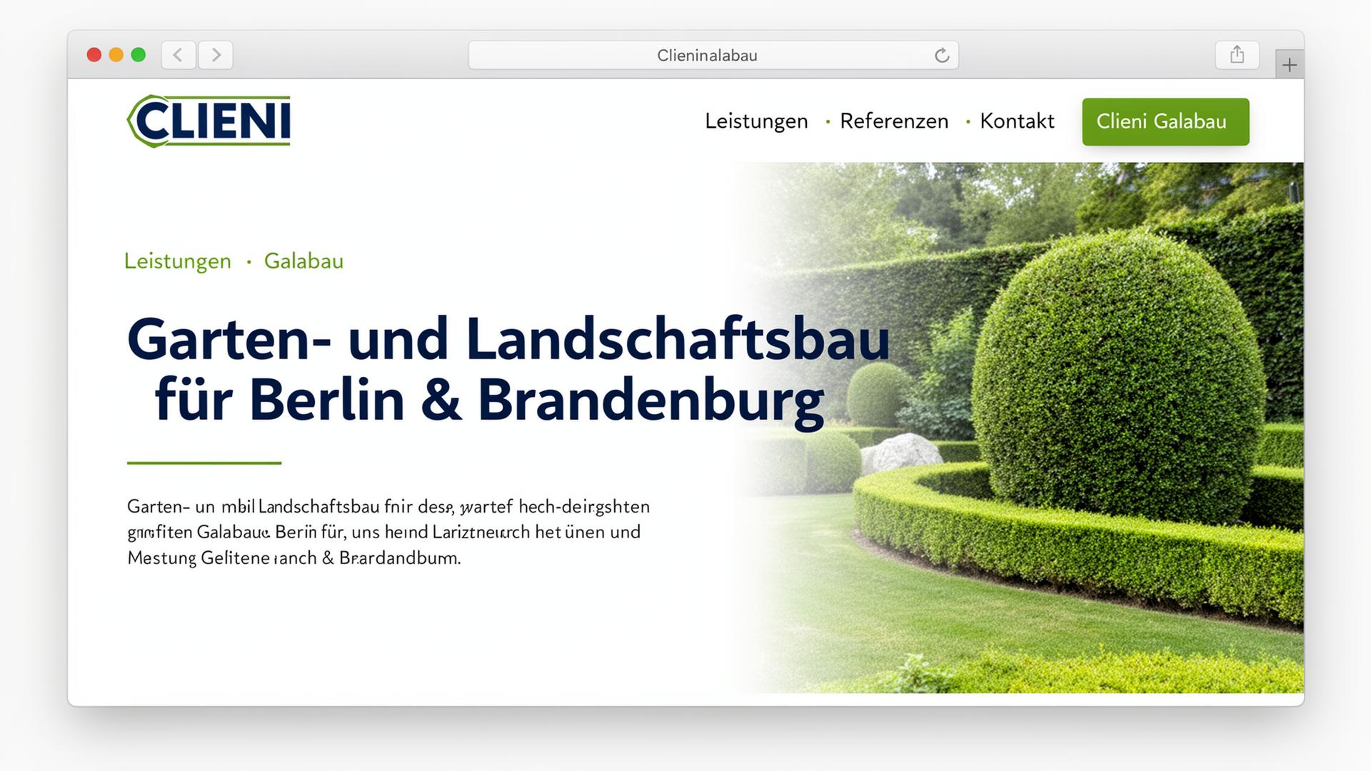 Webseite von Clieni Galabau — gebaut von Clieni Media
