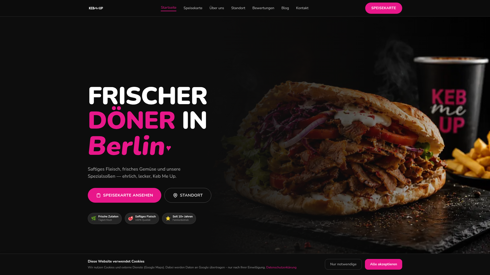 Webseite von Keb Me Up — gebaut von Clieni Media