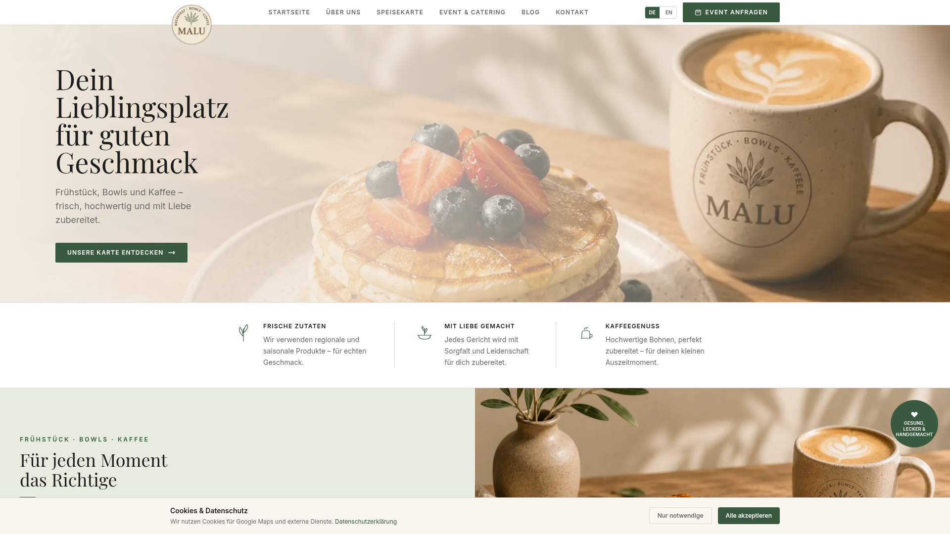 Webseite von Malu Coffee — gebaut von Clieni Media