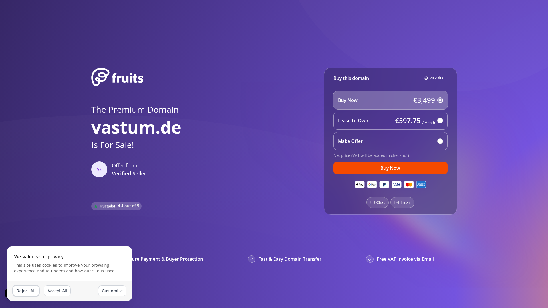 Webseite von Vastum — gebaut von Clieni Media
